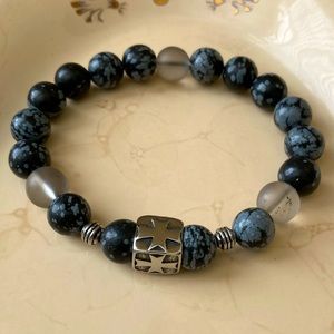 Snowflake Obsidian Stretch Bracelet